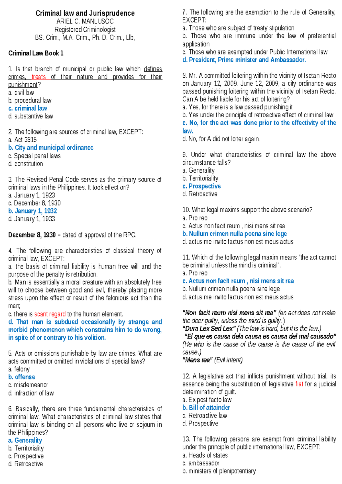 Criminal Law Review Notes CLJ 101: Key Concepts and Case Studies - Studocu