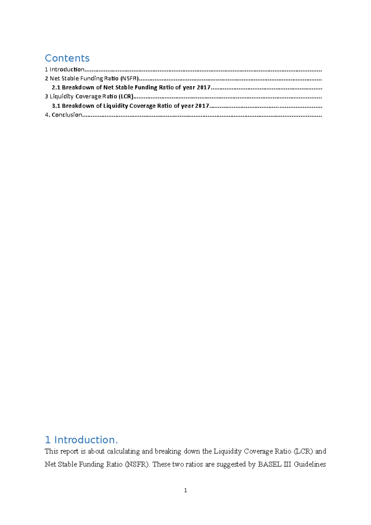 LCR and NSFR Analysis Report for DBBL: 2017 Overview - Studocu