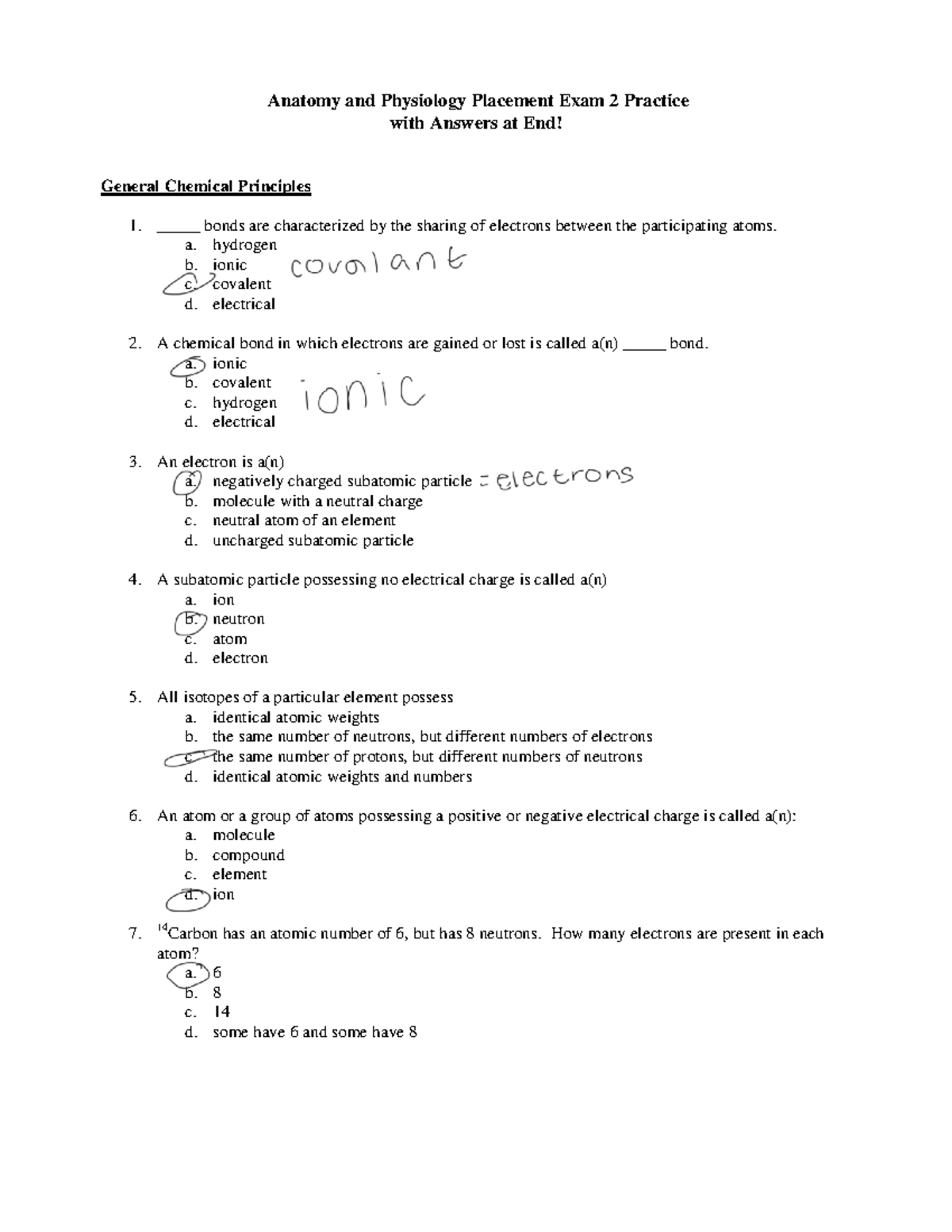 AP Biology Placement Practice Exam 2 with Answer Key - Studocu