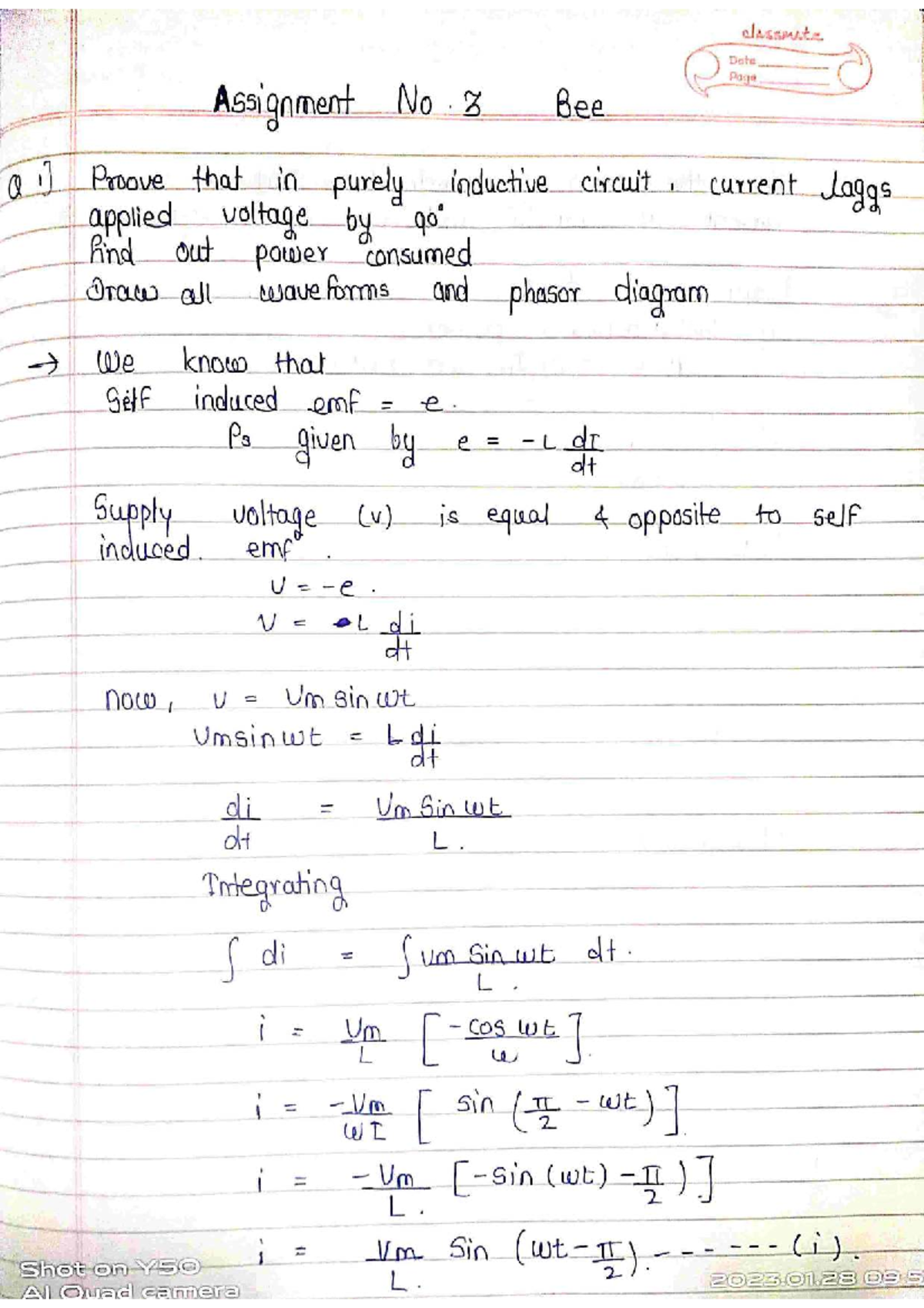 BEE assignment 3 - refer as important - classmete Date Page Assignment ...