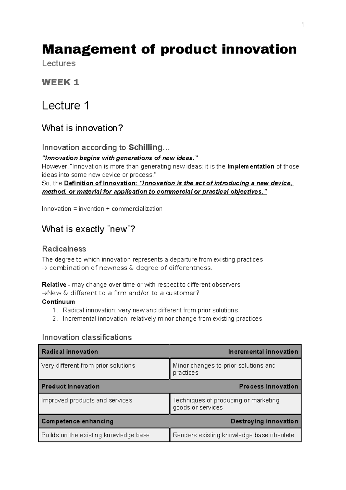 Summary of Lectures - Management of Product Innovation MPI - Studeersnel