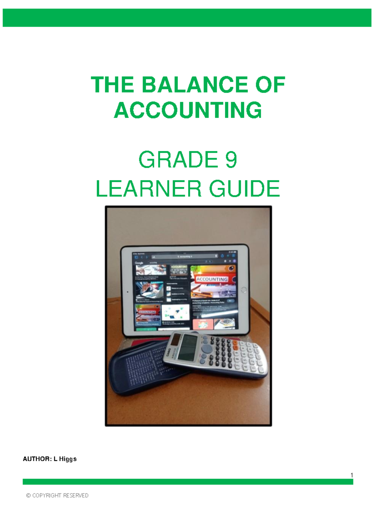 GR9 Accounting Learner Guide: Understanding Basic Principles - Studocu