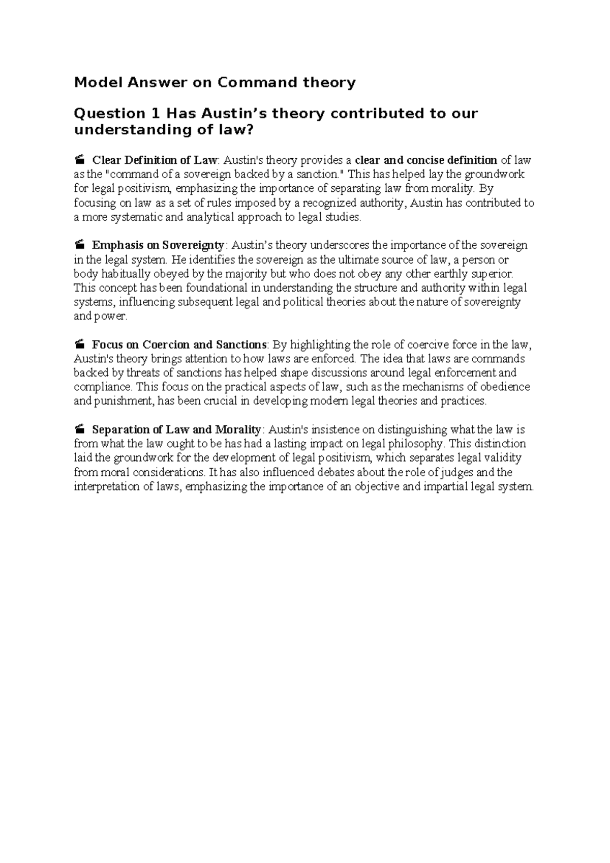 Model Answer on Command theory - Model Answer on Command theory ...