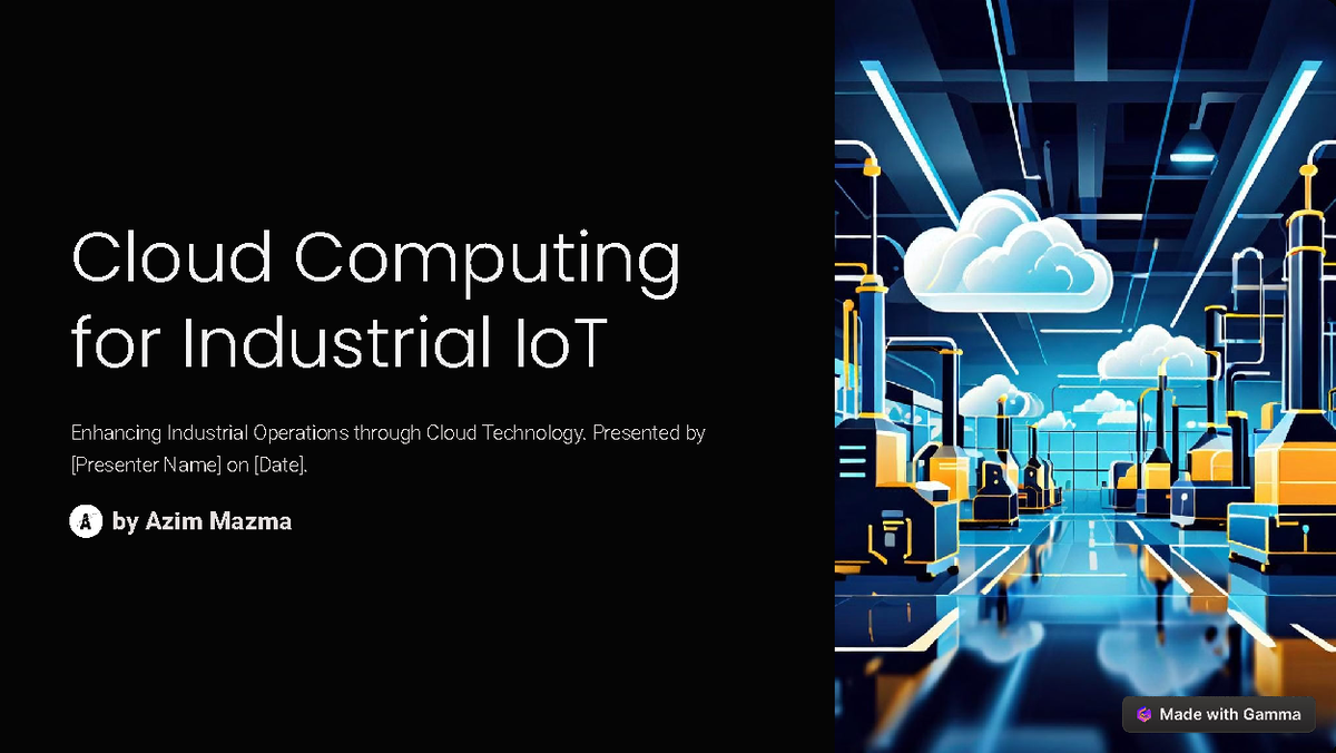 Cloud Computing Applications and Benefits for IIoT Overview - Studocu