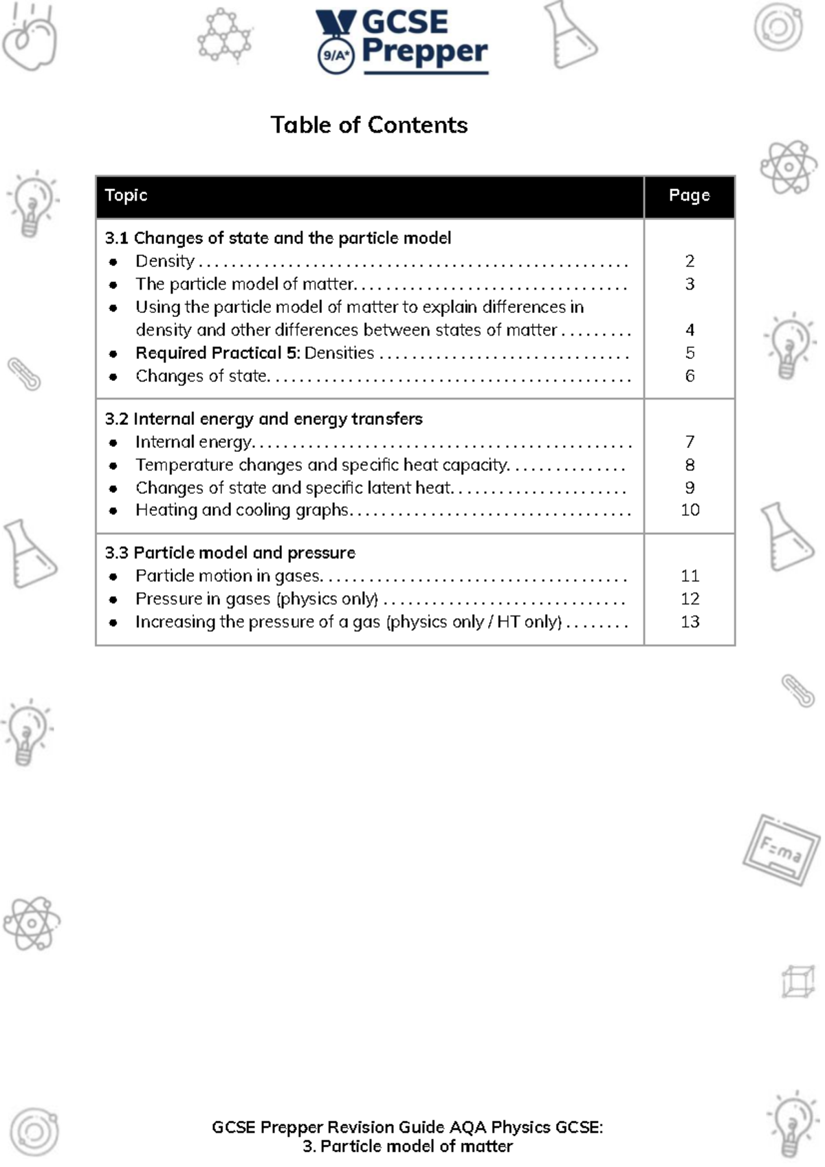 N7hj8fm M-3. Particle model of matter - GCSE Prepper Revision Guide AQA ...