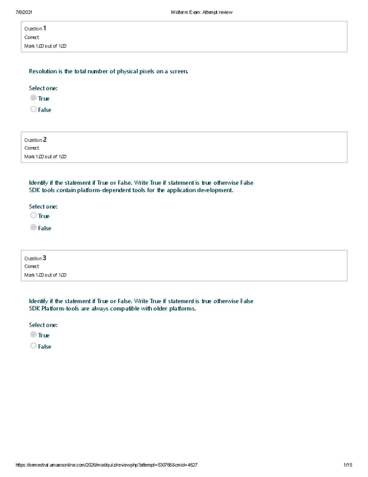 Midterm Exam Review for Android Development (COURSE CODE) - Studocu