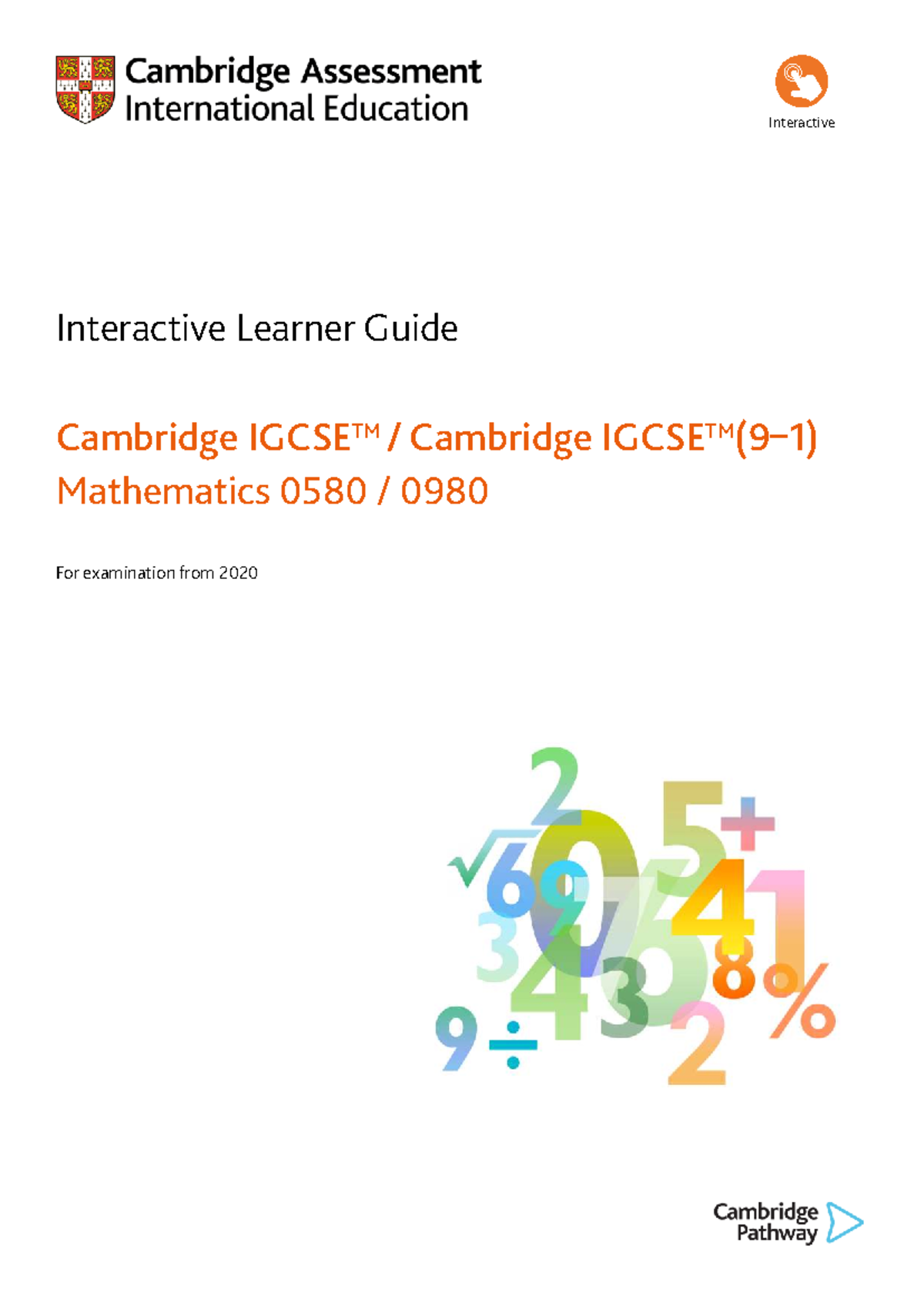 Cambridge IGCSE Mathematics 0580/0980 Learner Guide (2020) - Studocu