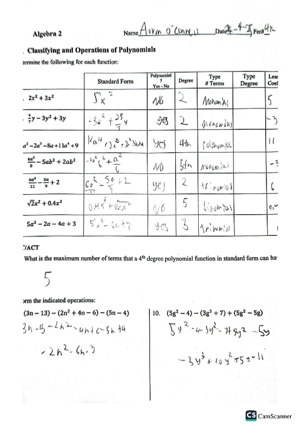 Math 26 - Algebra 2 Assignment: Imaginary Numbers Simplification - Studocu