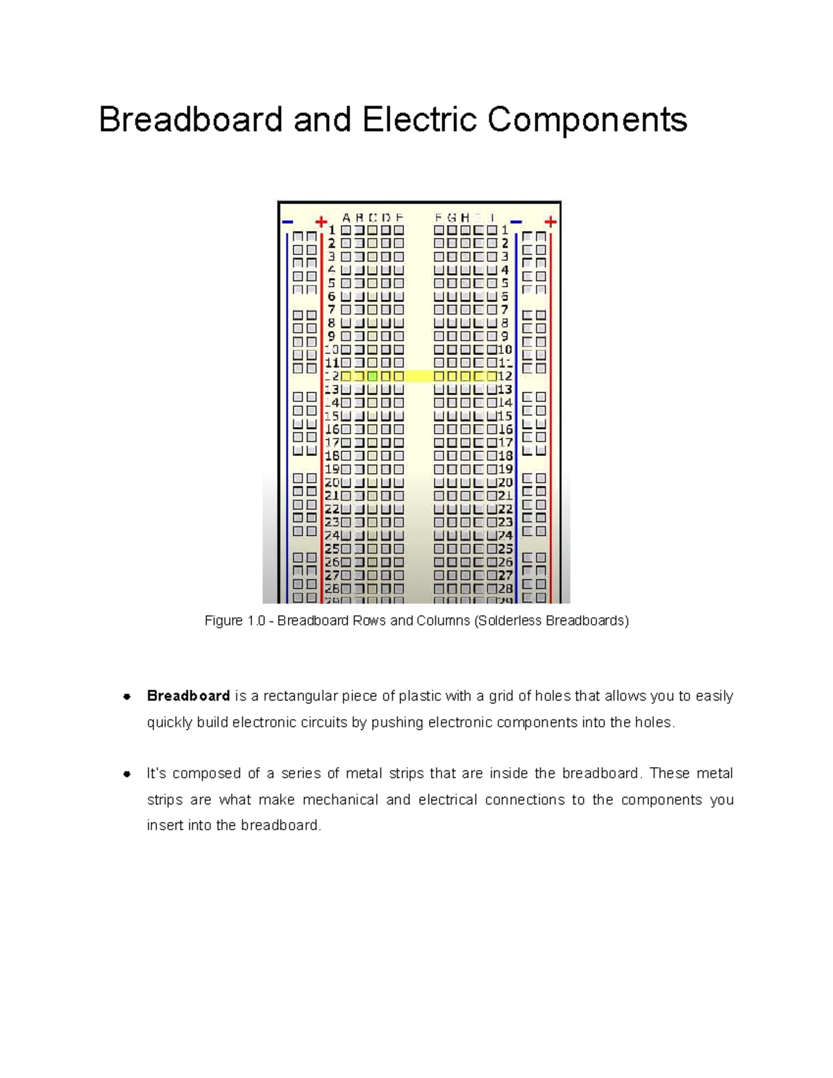 Electric Circuits - Tech: Understanding Breadboards & Components - Studocu