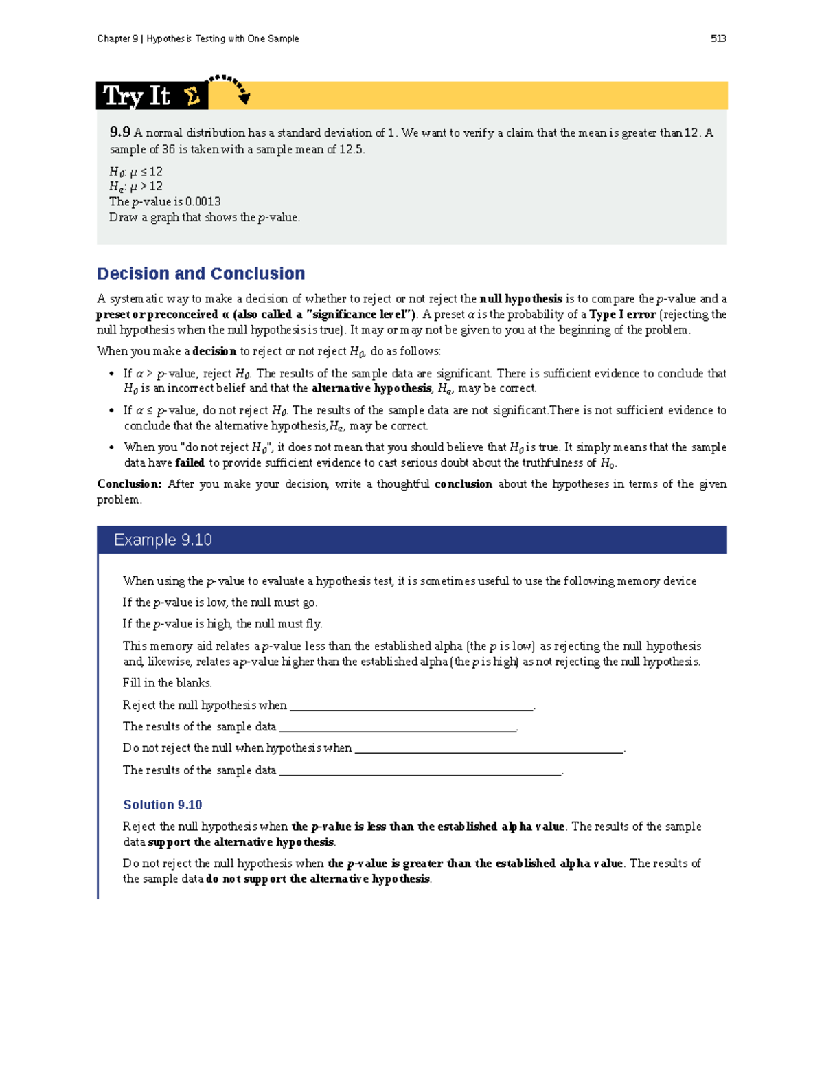 Chapter 9: Hypothesis Testing with One Sample - Introductory Statistics ...