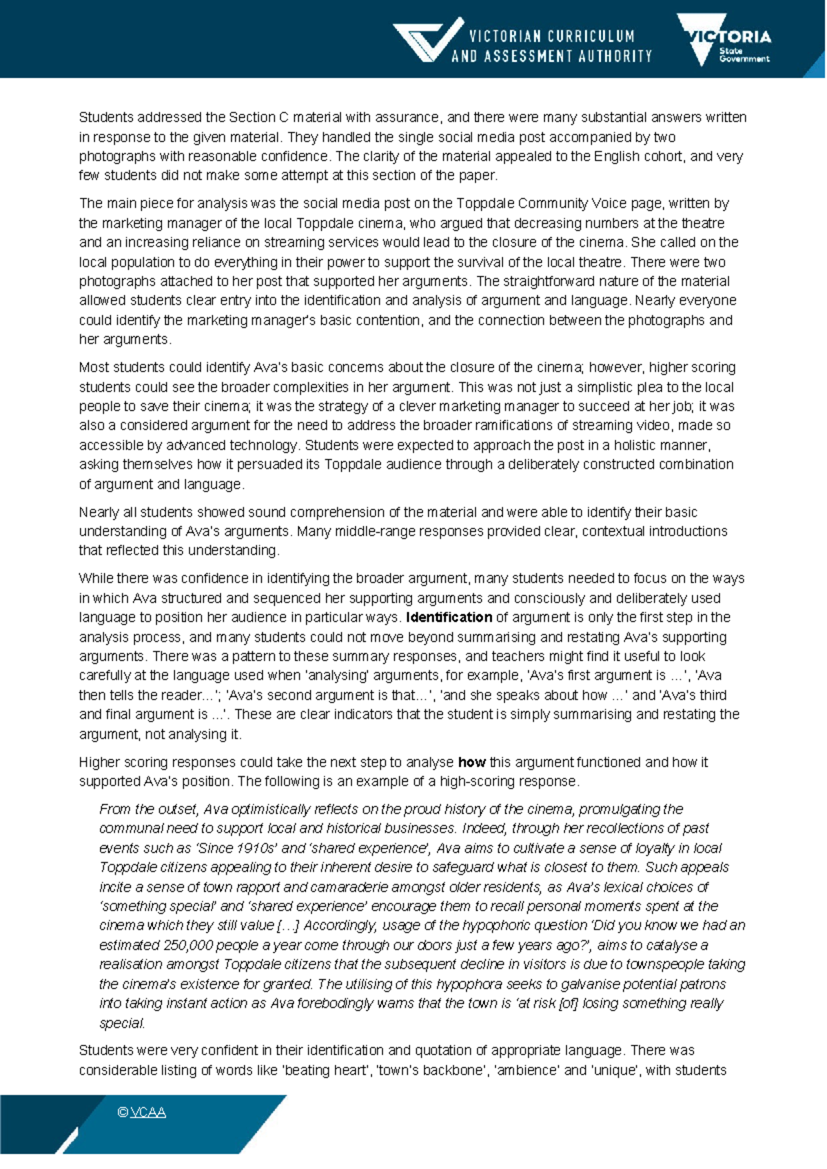 2021 English Exam Report: Analysis of Social Media Argument in Toppdale ...