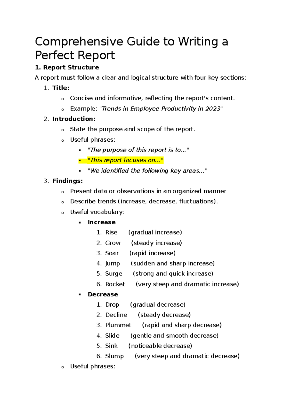 Report-guide - Guide for you - Comprehensive Guide to Writing a Perfect ...