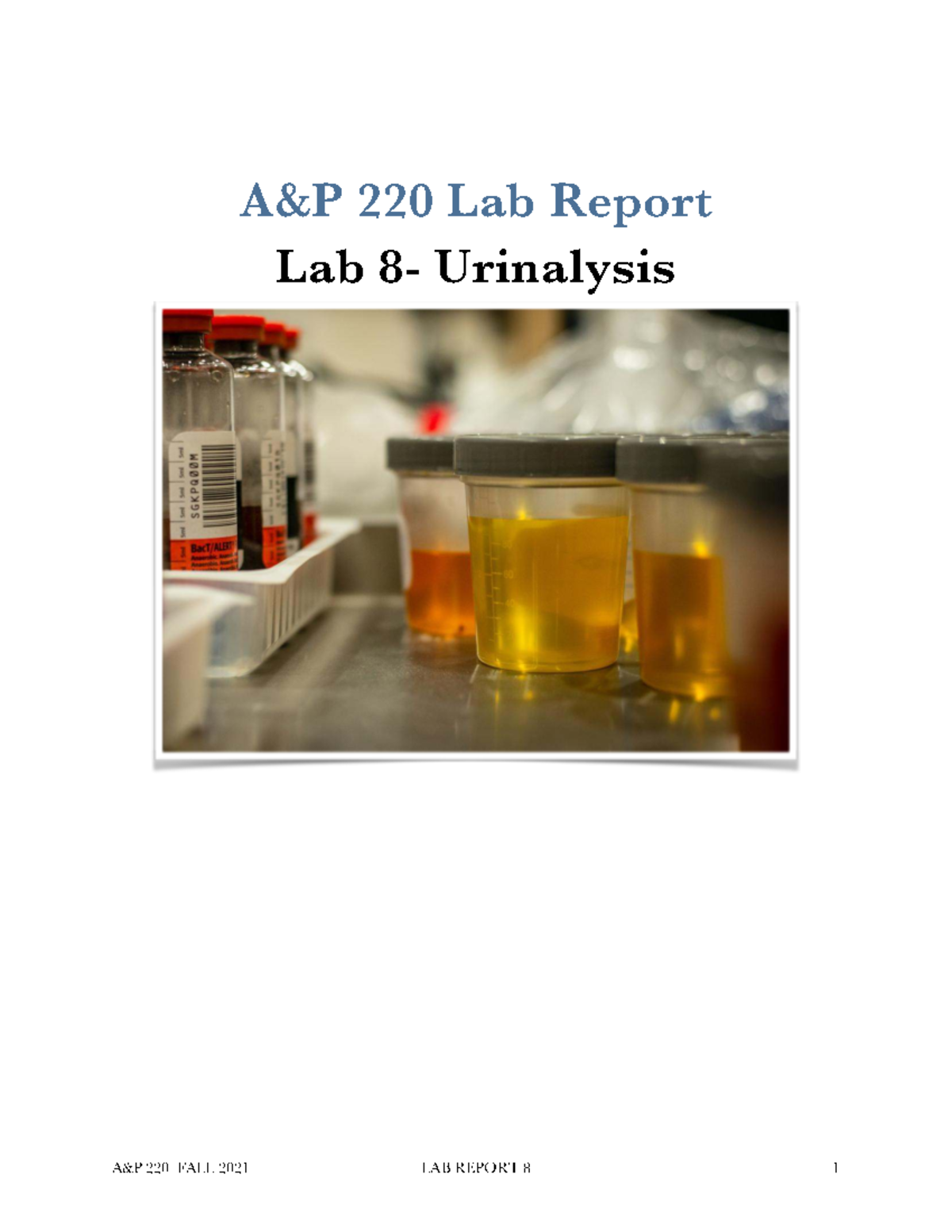 Lab 220 final report: Urinalysis findings and analysis - Studocu