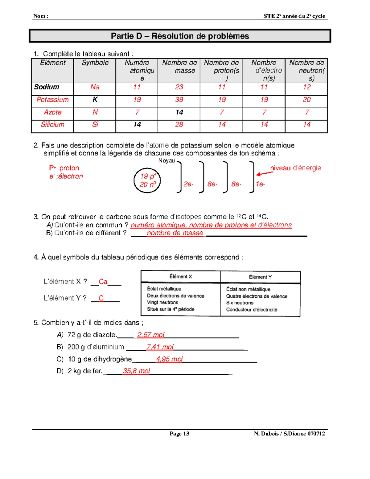 Corrigé des pratiques de science sec 4 - CORRIGÉ DU CAHIER DE RÉVISION ...
