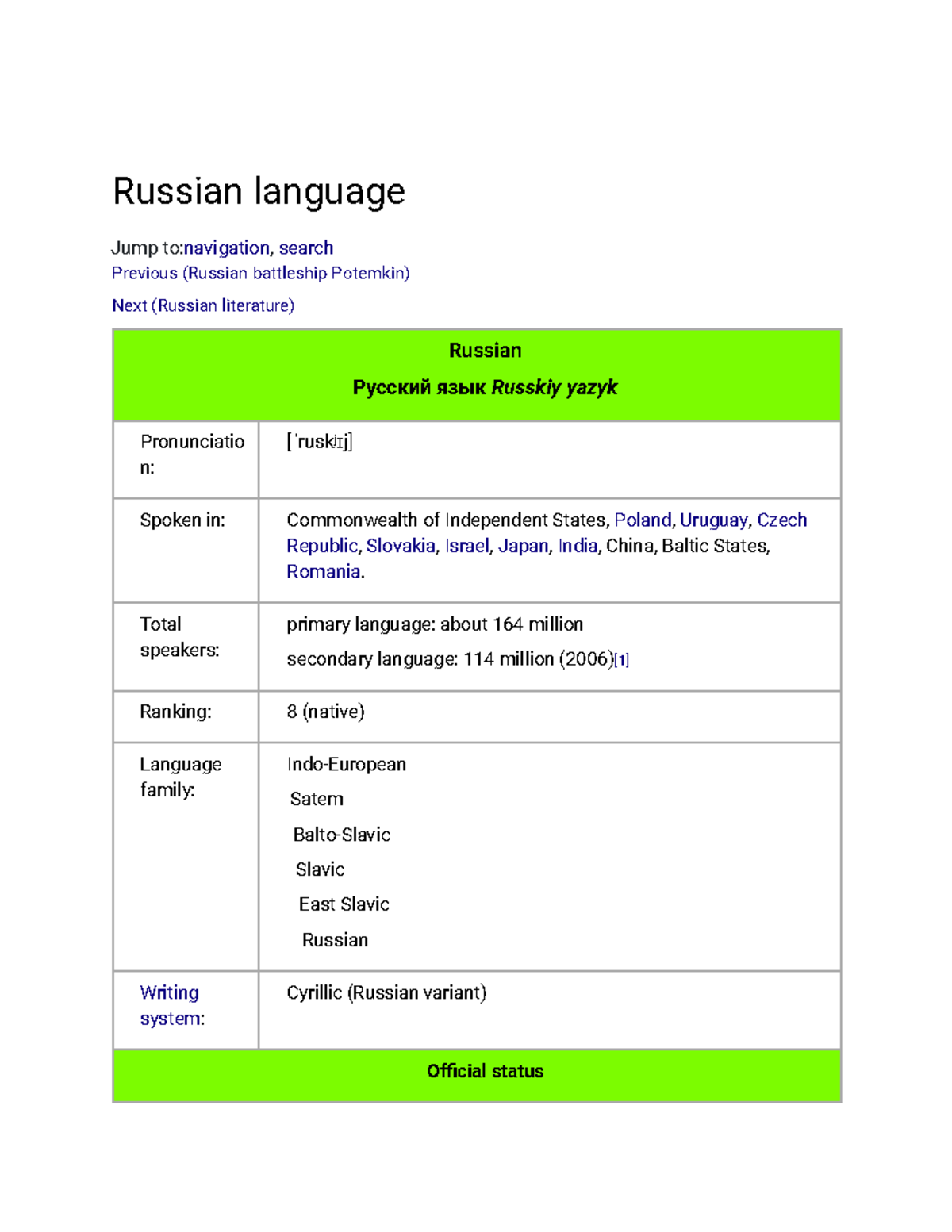 Russian Language Overview: History, Usage, and Global Impact - Studocu