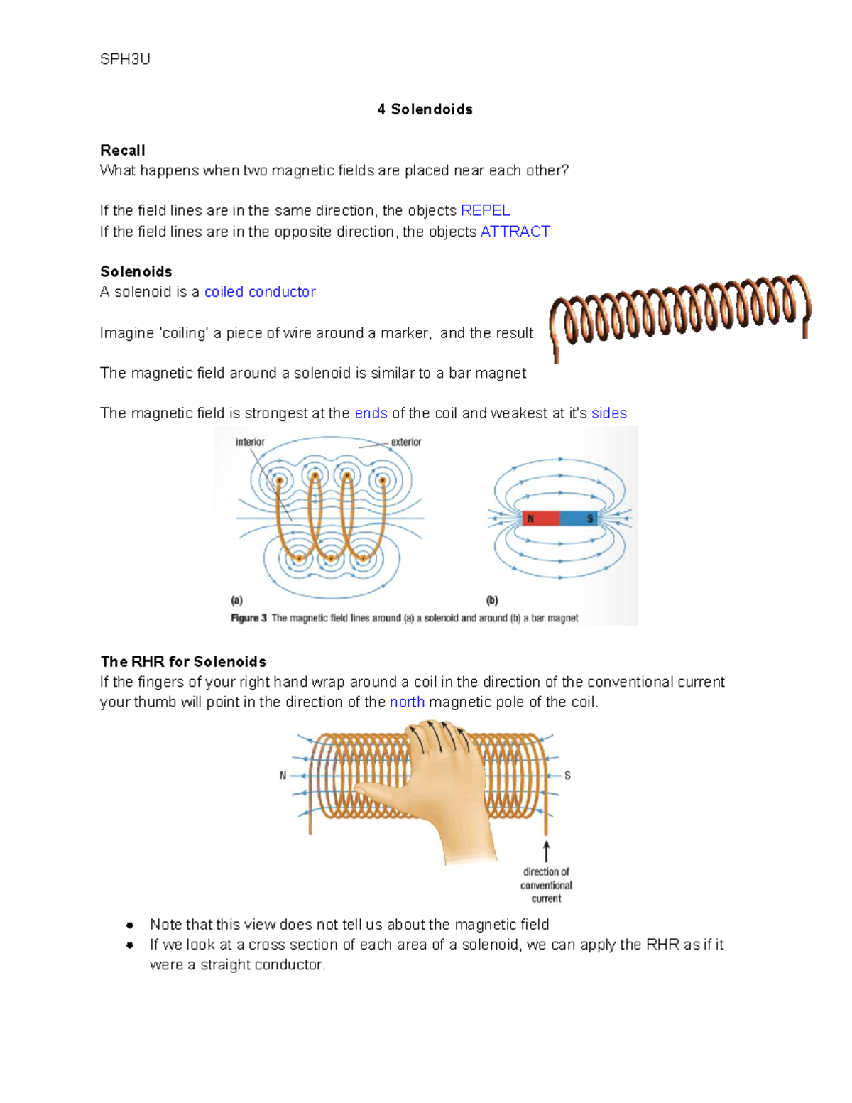 SPH3U Solenoids: Magnetic Fields and Right-Hand Rule Explained - Studocu