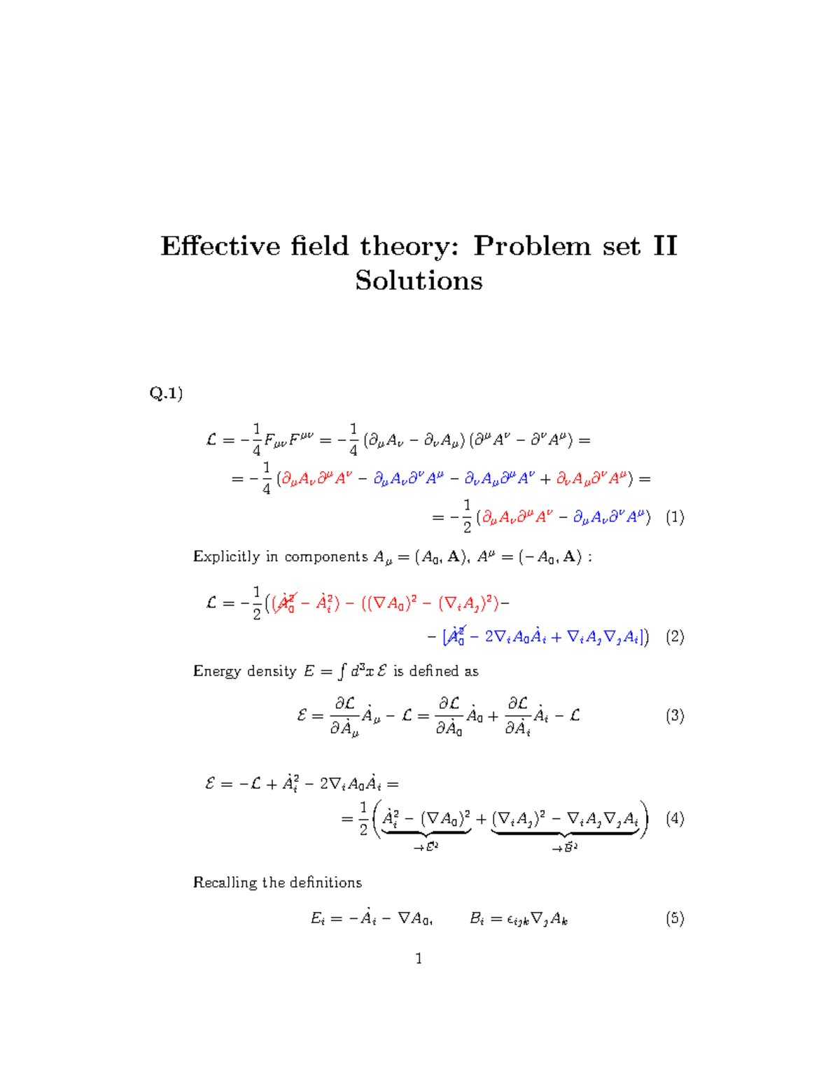 Effective Field Theory: Problem Set II Solutions - Studeersnel