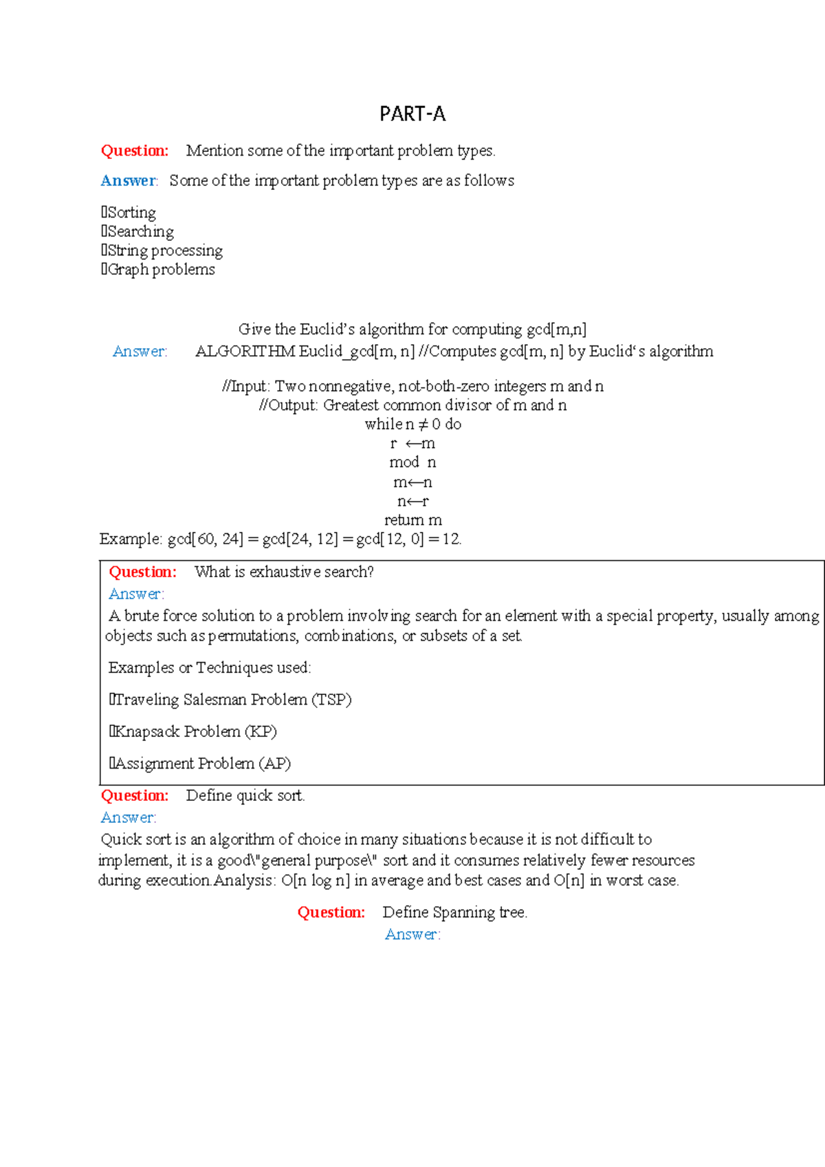 Data Structures and Algorithms Review Qn Bank - CS101 Final Exam - Studocu
