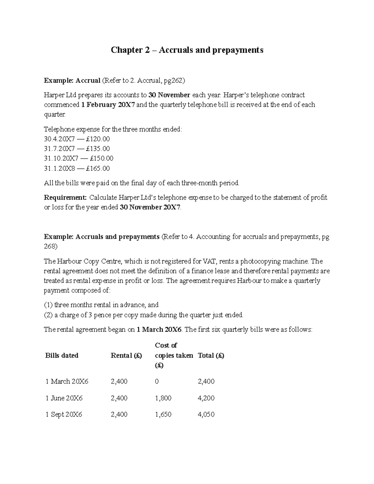 Homework Chapter 2 - Accruals and Prepayments Examples - Studocu