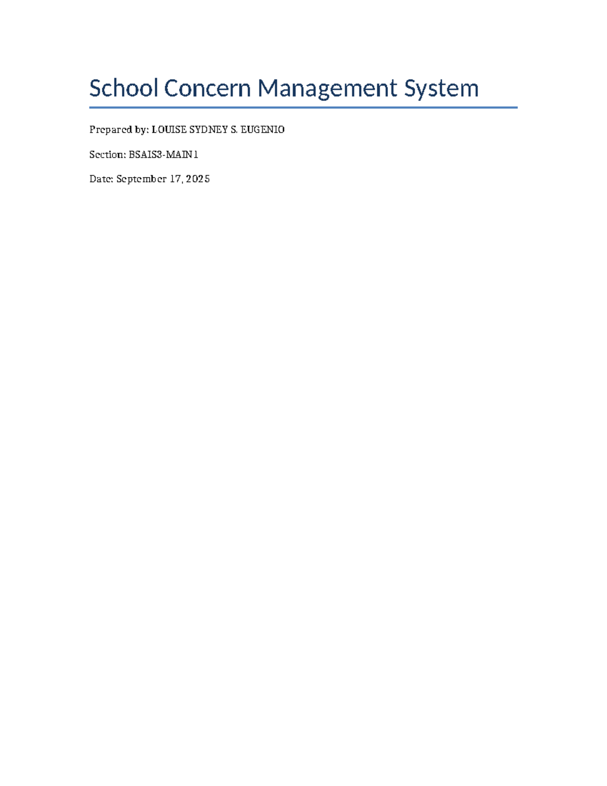 School Concern Management System Overview and Design - Studocu