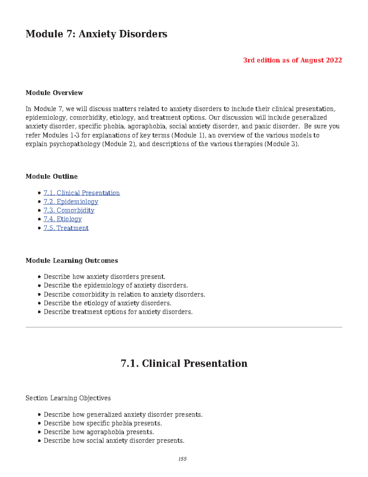 Final Exam Study Guide: Anxiety Disorders (Module 7) - Studocu