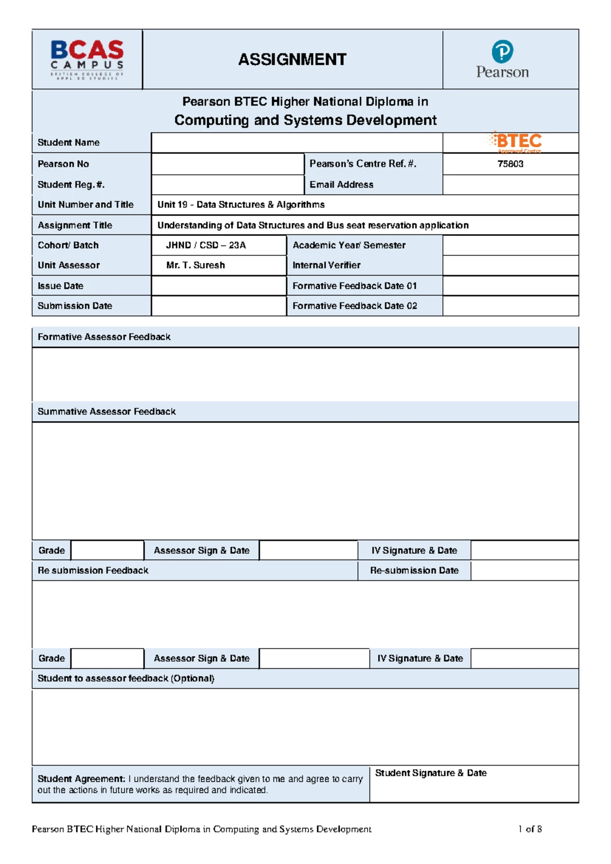 01. Assignment Brief: Library Management System for HNC - PRO Batch 19 ...