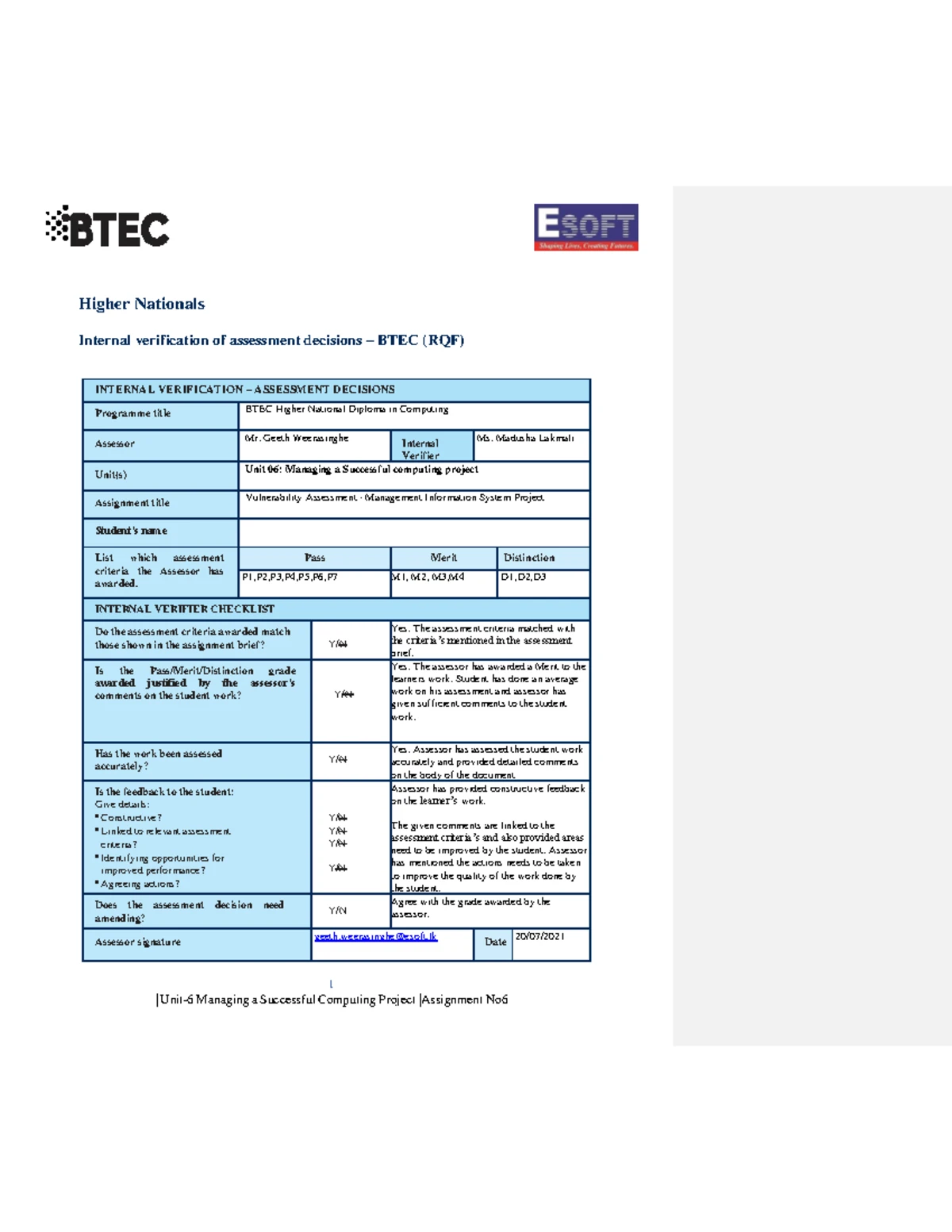 BTEC HND Computing Unit 15: Transport Network Design Assessment ...