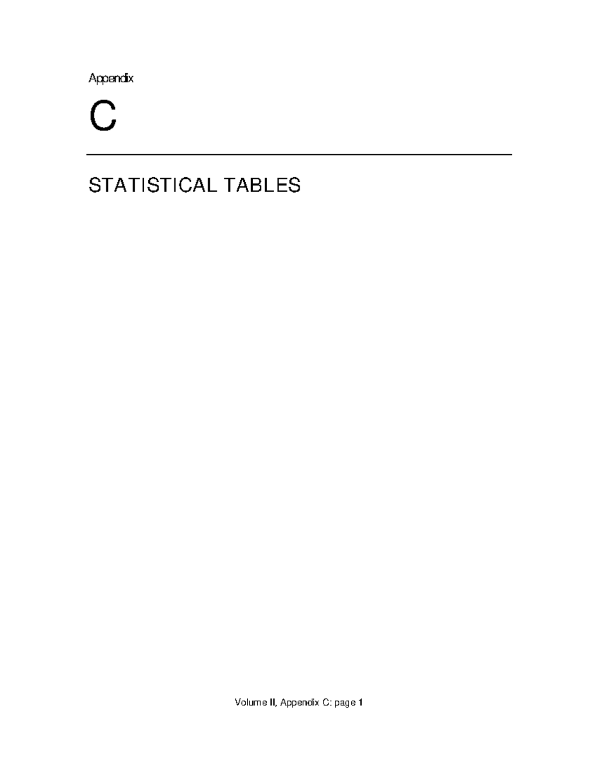 STAT 101: Appendix C - Statistical Tables & Distributions - Studocu