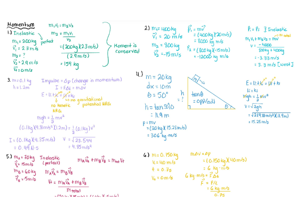 Momentum - A Worked-Through Physics Question (PHYS 101) - Studocu