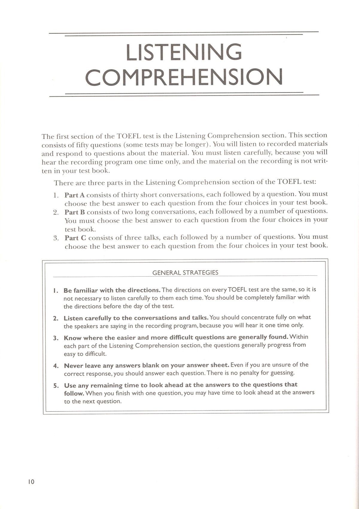 Listening Comprehension - This section consists of fifty questions ...