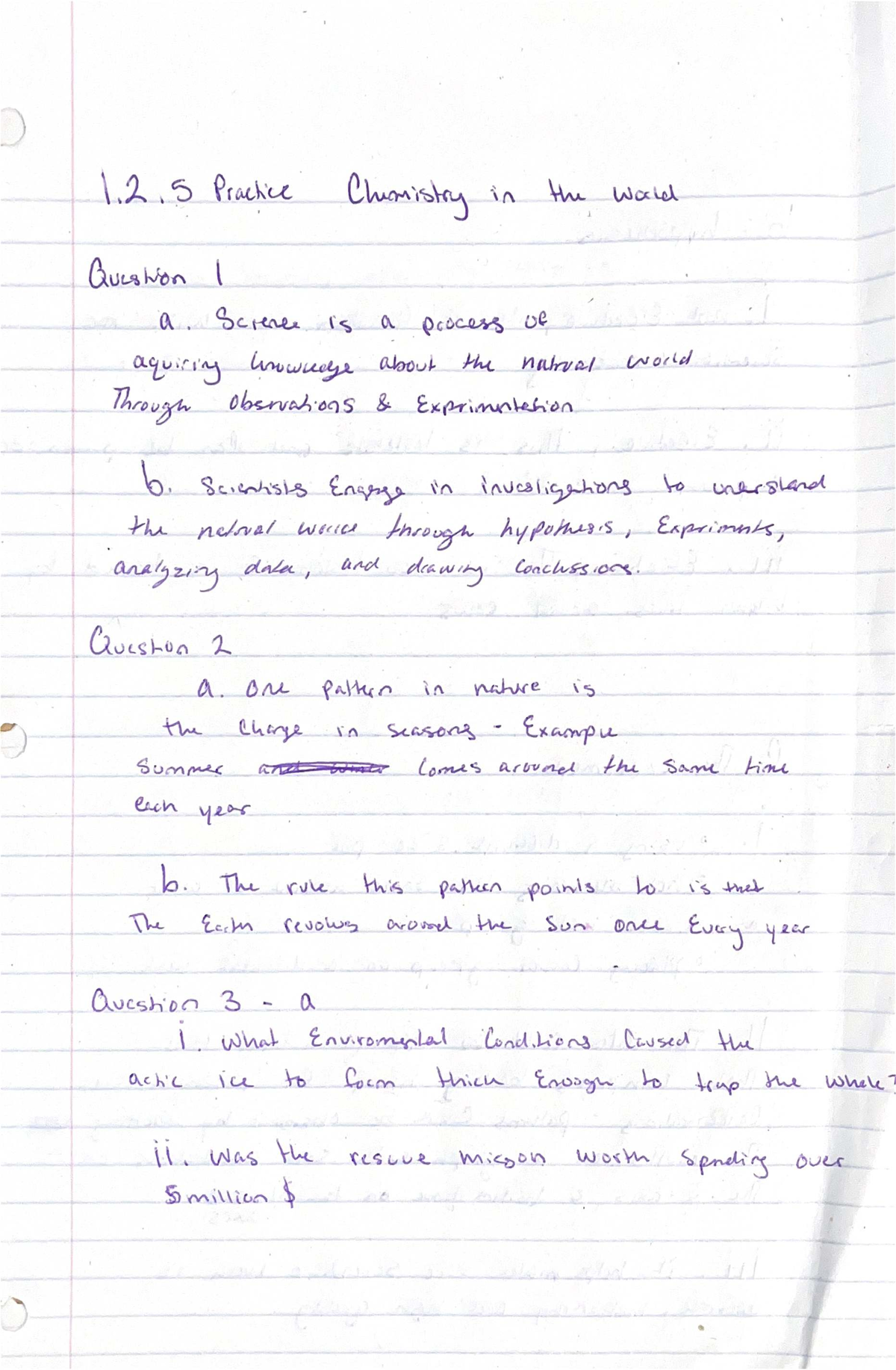 Chemistry Week 1.2: Practice Questions and Investigations - Studocu