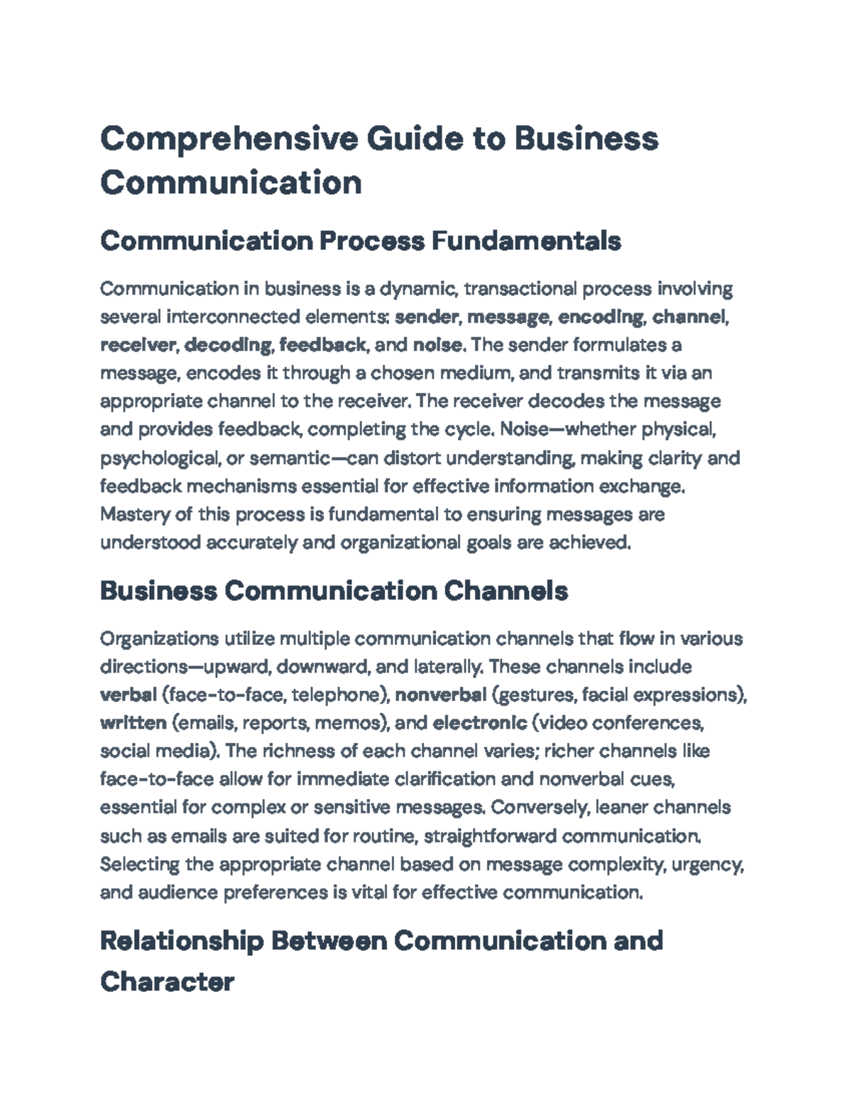 Comprehensive Guide to Effective Business Communication Strategies (BUS ...