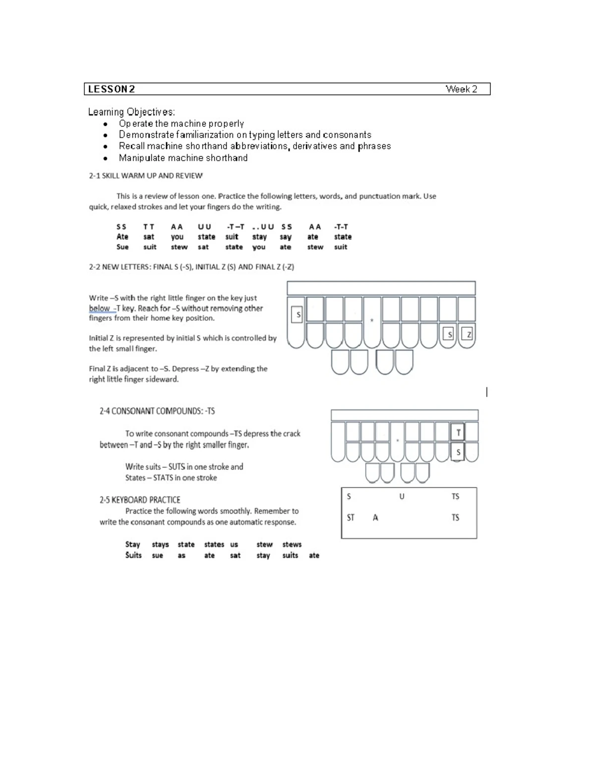 Lesson 5: Foundations of Machine Shorthand (LA 5) - Studocu
