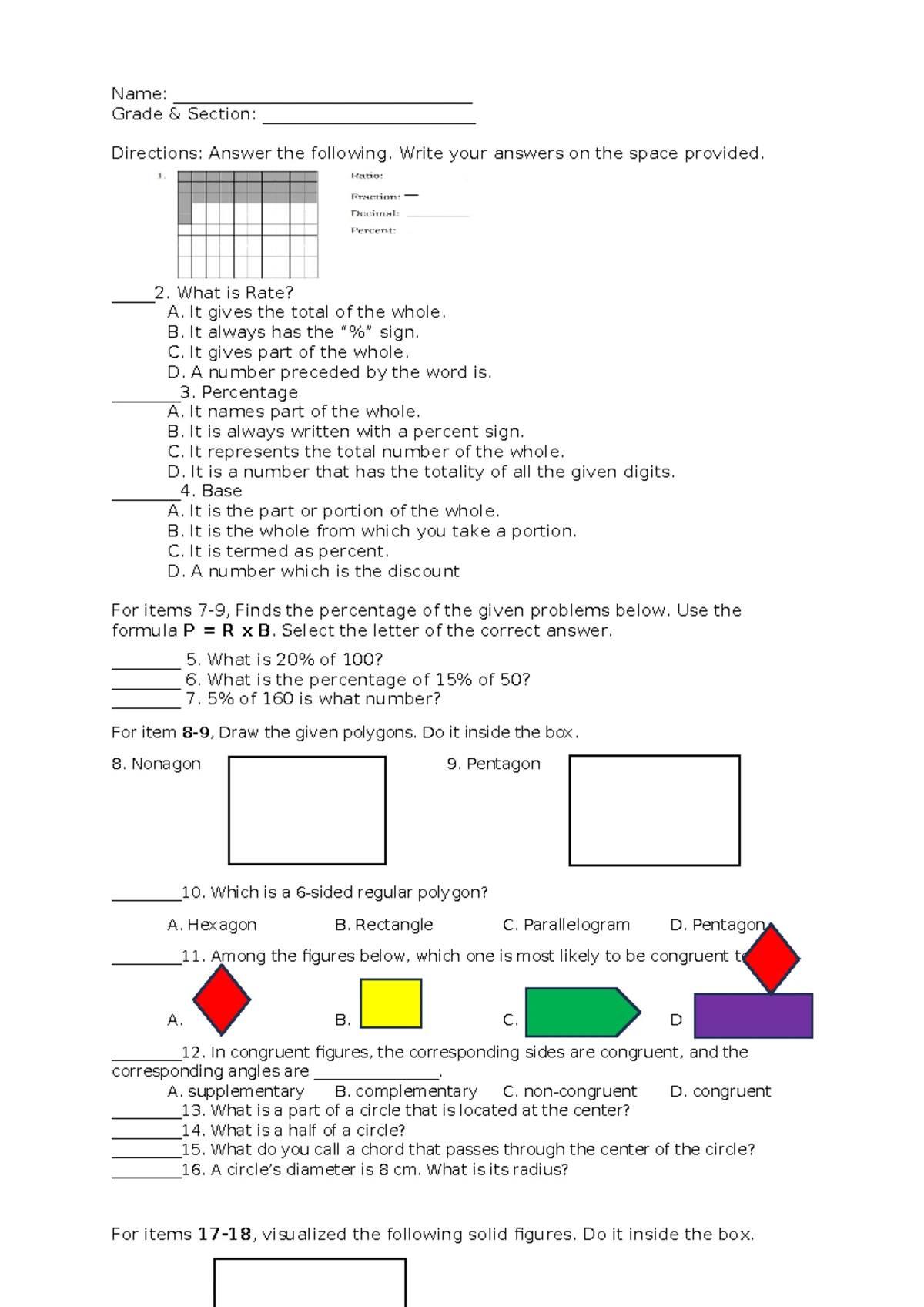 5TH LP MATH: Drawing Circles and Polygons Lesson Plan - Studocu