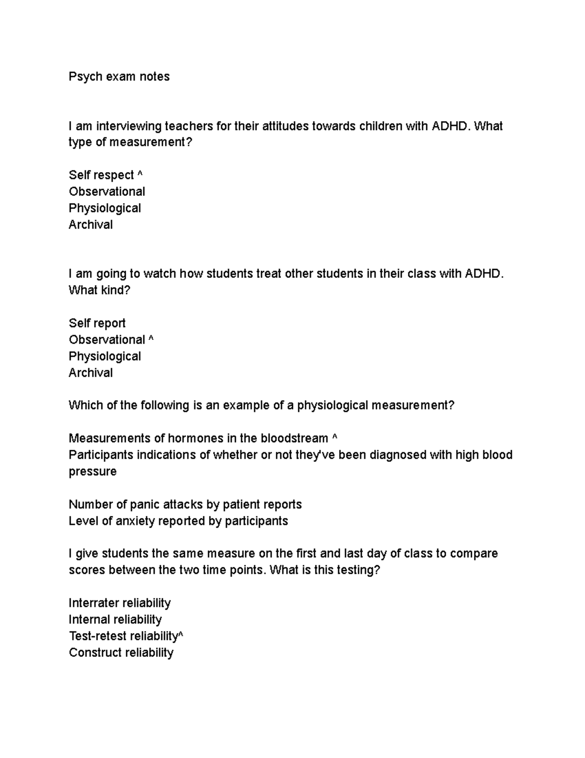 Psychology Lecture Exam Notes for Course Code 41E9C817 - Studocu