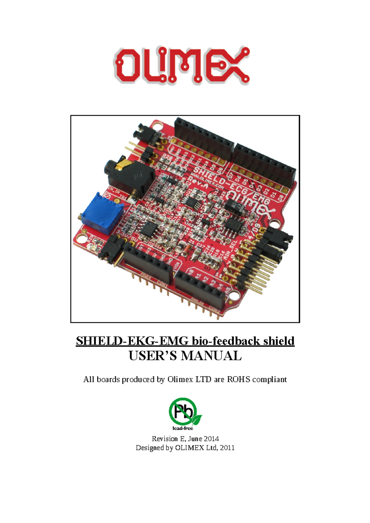 Shield for EKG-EMG - SHIELD-EKG-EMG bio-feedback shield USER’S MANUAL ...