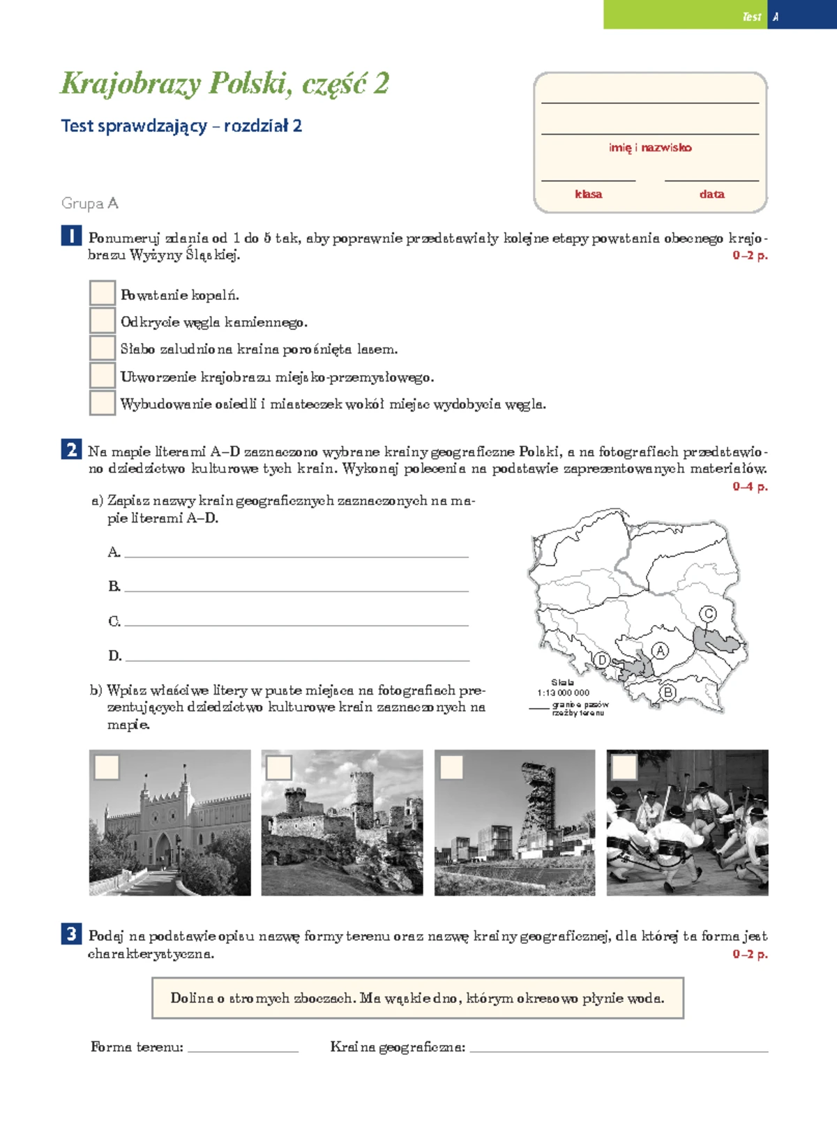 Sprawdzian Krajobraz Polski Czesc 2 Odpowiedzi