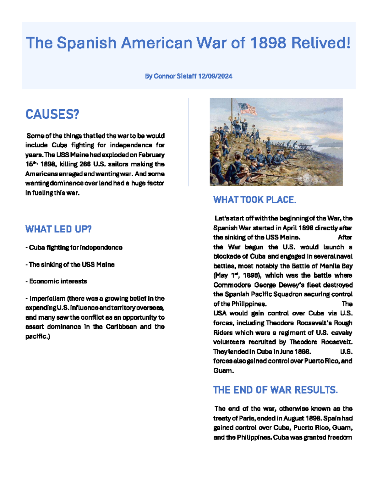 The spanish american war relived - The Spanish American War of 1898 ...