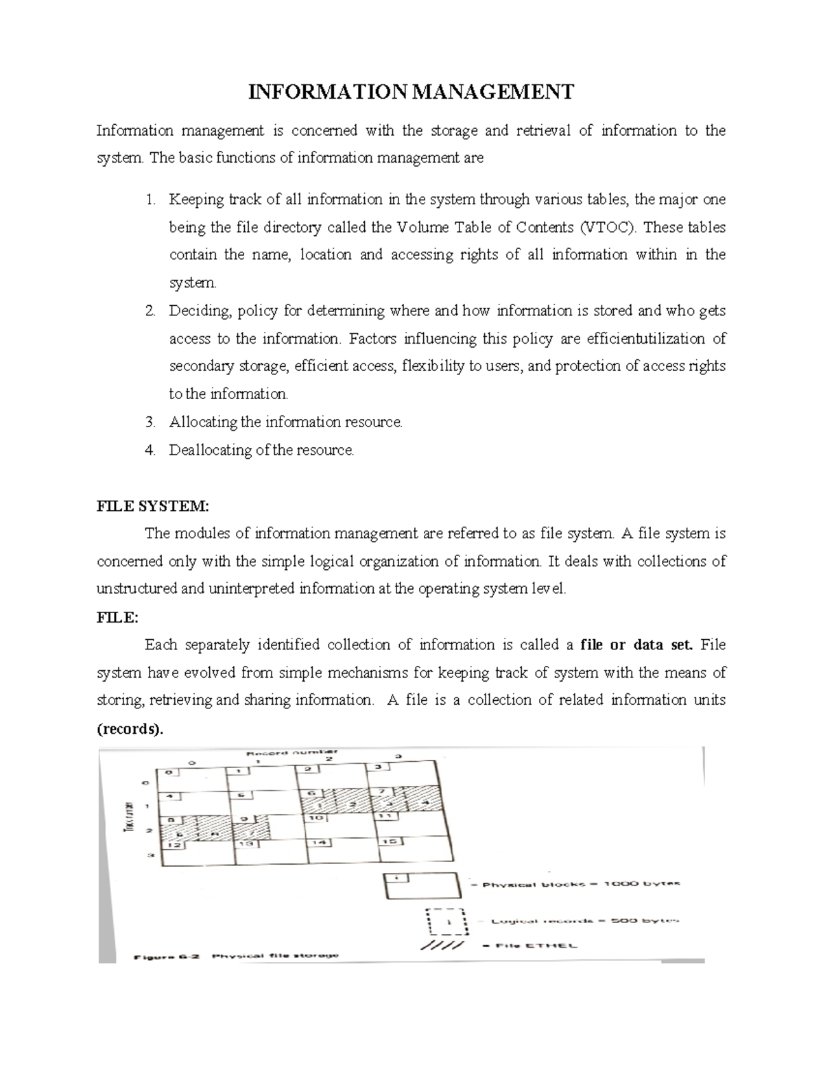 Unit 5 - SSOS - Information Management Overview and Functions - Studocu