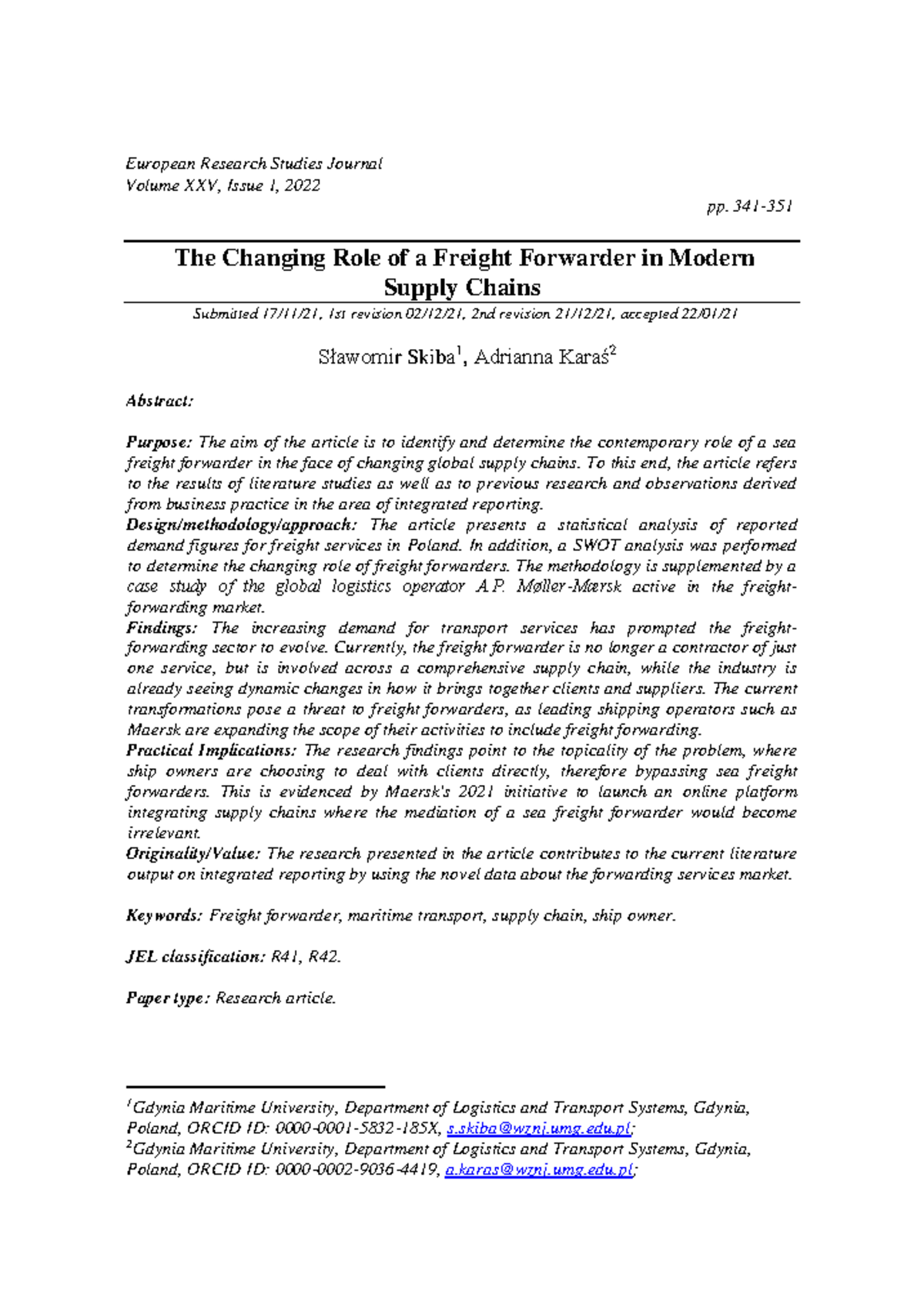 The Changing Role of Freight Forwarders in Modern Supply Chains: A ...