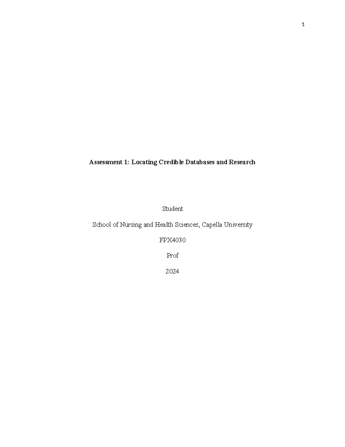 Locating credible databases and research COPD.edited - Assessment 1 ...