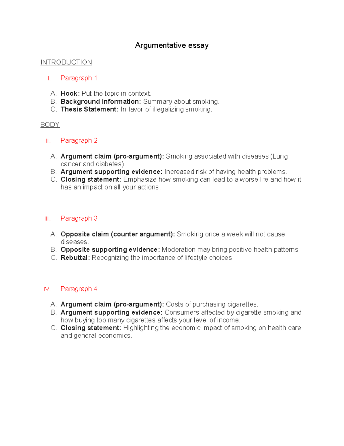 Argumentative Essay on Smoking: Health and Economic Impacts