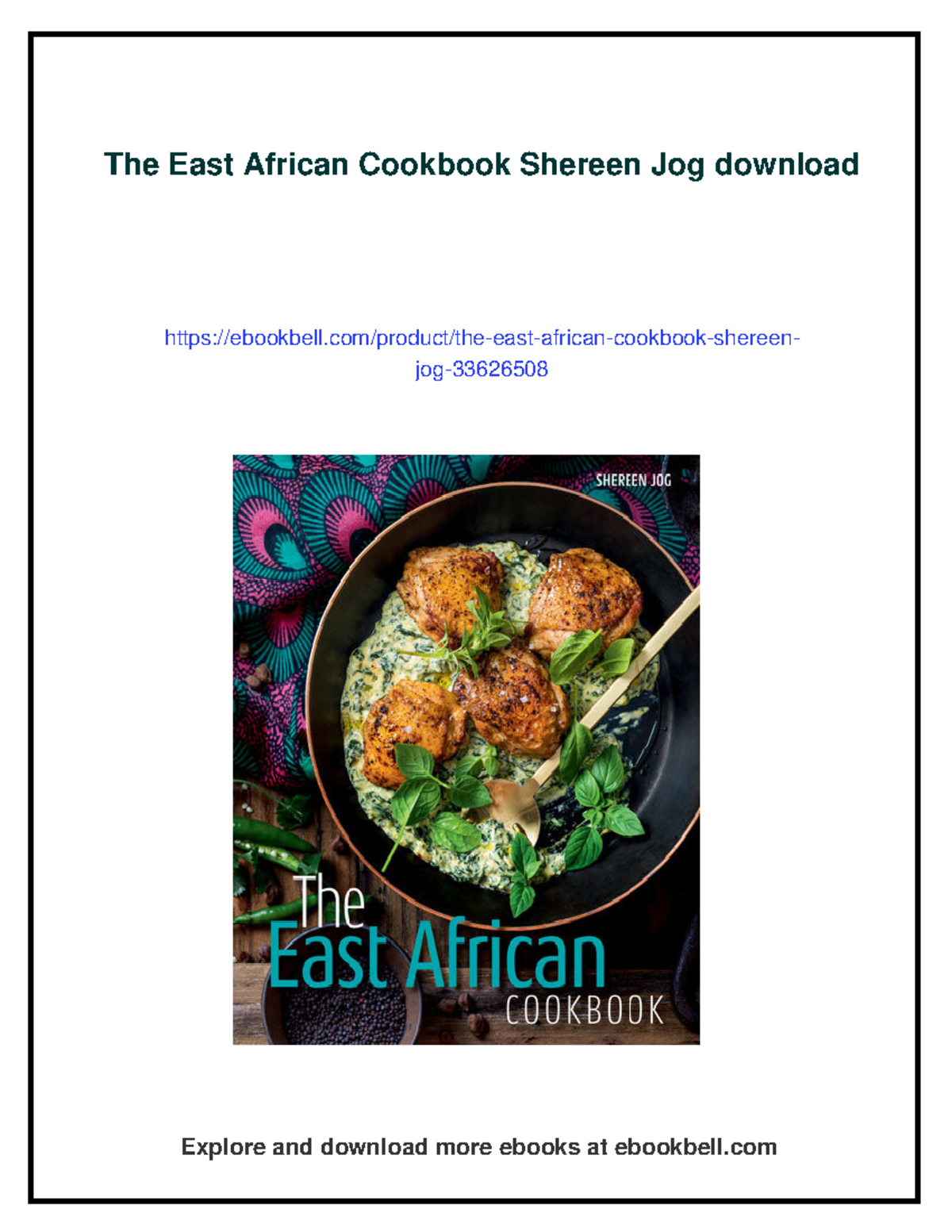 The East African Cookbook by Shereen Jog - Instant Download Available ...