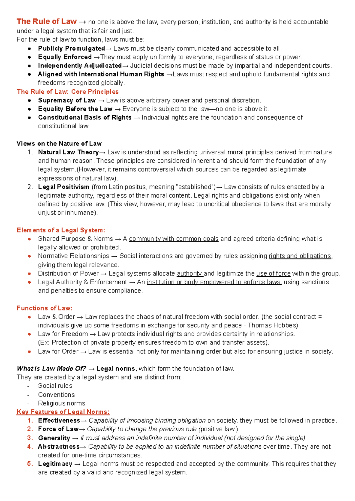 Principles of Law: Integrated Lecture Notes (Course Code: LAW101) - Studocu