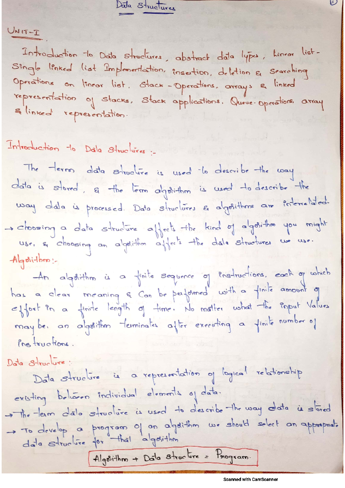 DS 101: Comprehensive Notes on Data Structures and Algorithms - Studocu