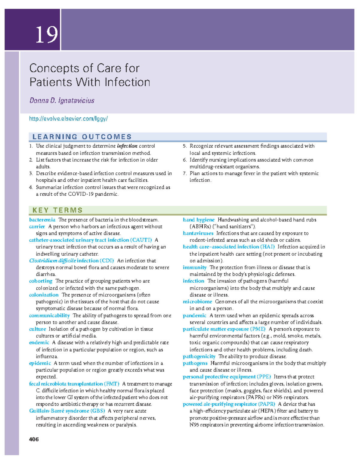 Ch 19 - Concepts of Care for Patients With Infection: Key Insights and ...