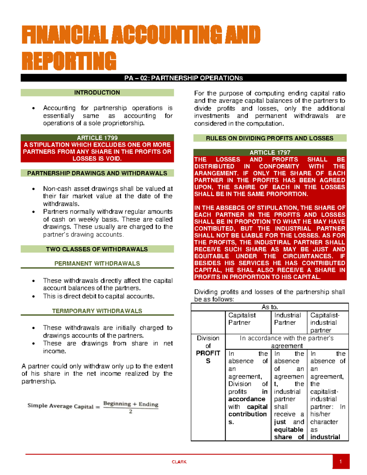 PA-02 Partnership Operations: Financial Accounting and Reporting Guide ...