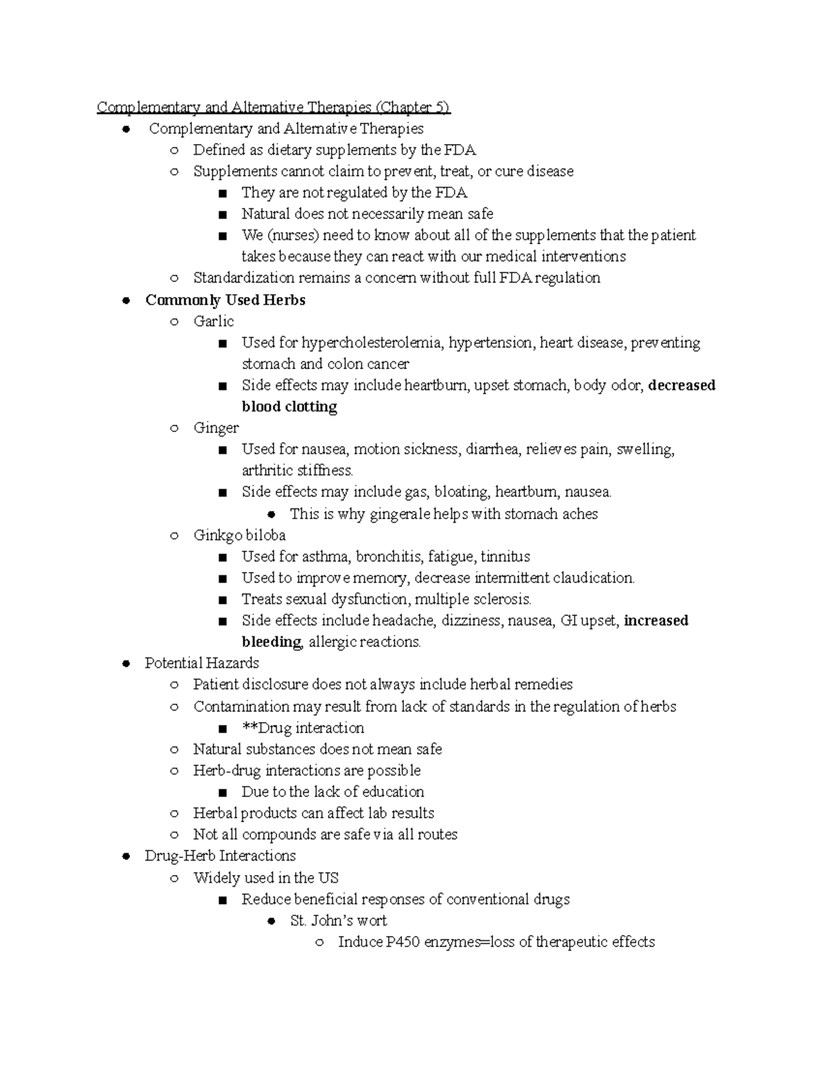 Week 2 Complementary and Alternative Therapies - Complementary and ...