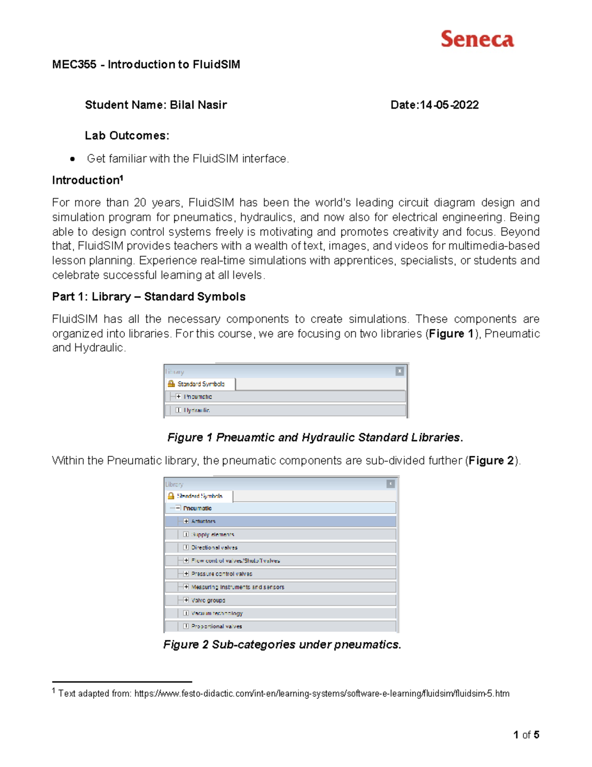 Lab 1 Introduction to FluidSIM in MEC355: Understanding Circuit Design ...