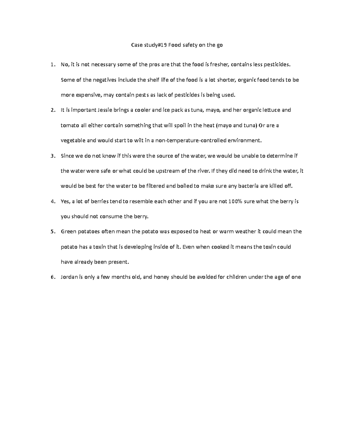 Case Study 19 - Food Safety on the Go Chapter Review - Studocu